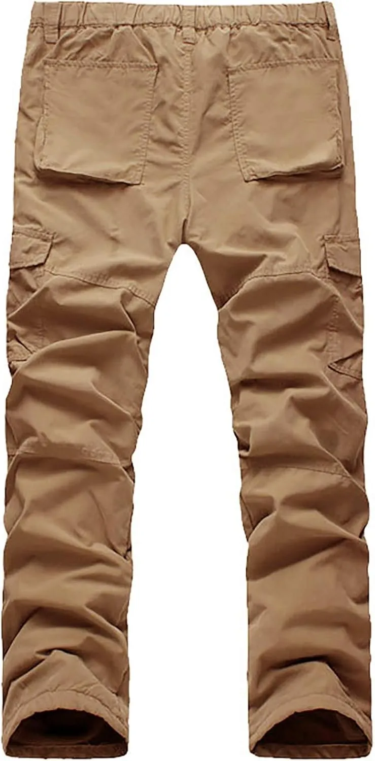 Athletic Pants for Men Color Leggings Casual Men's Trousers Pants Tooling Solid Multi-Pocket Tapered Athletic