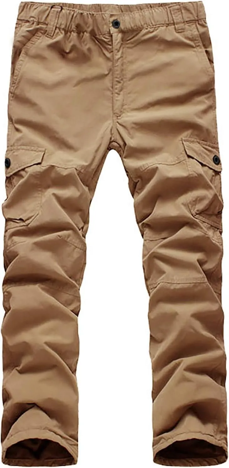 Athletic Pants for Men Color Leggings Casual Men's Trousers Pants Tooling Solid Multi-Pocket Tapered Athletic