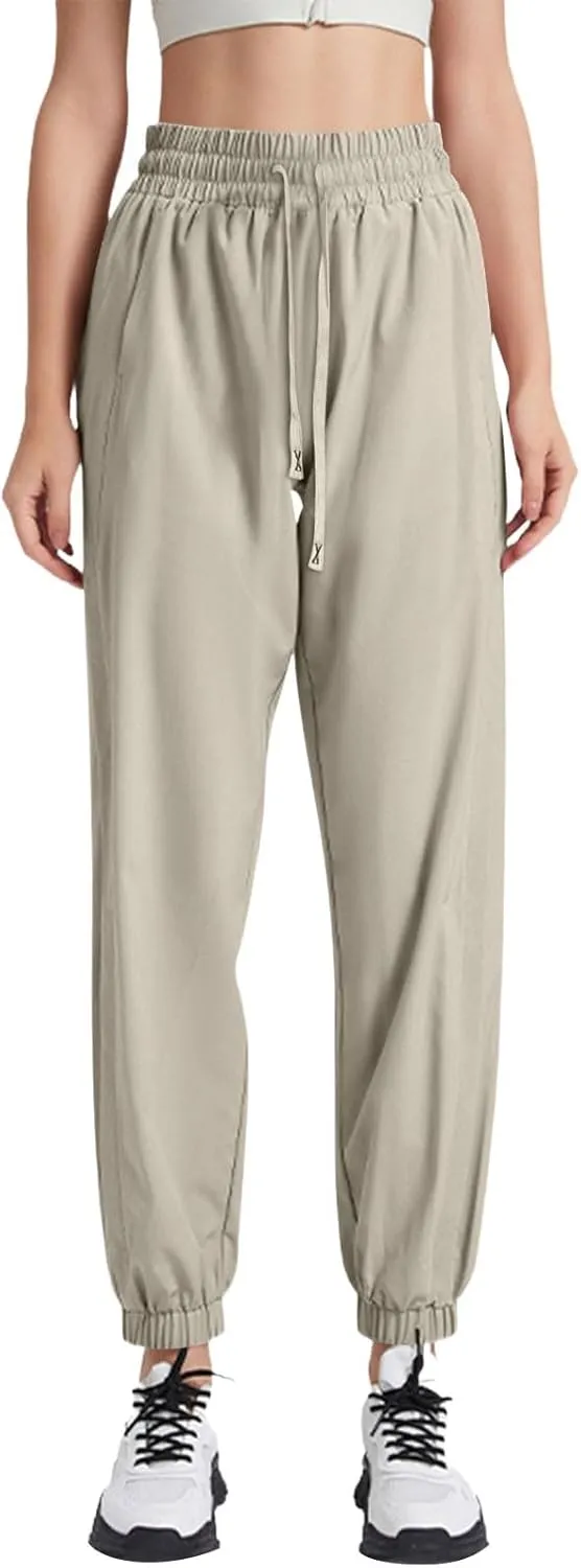 Beeswan Pants for Women Over 50 Ultra Stretch Breathable Casual Pant Quick Dry Elastic Waist Trousers with Pockets