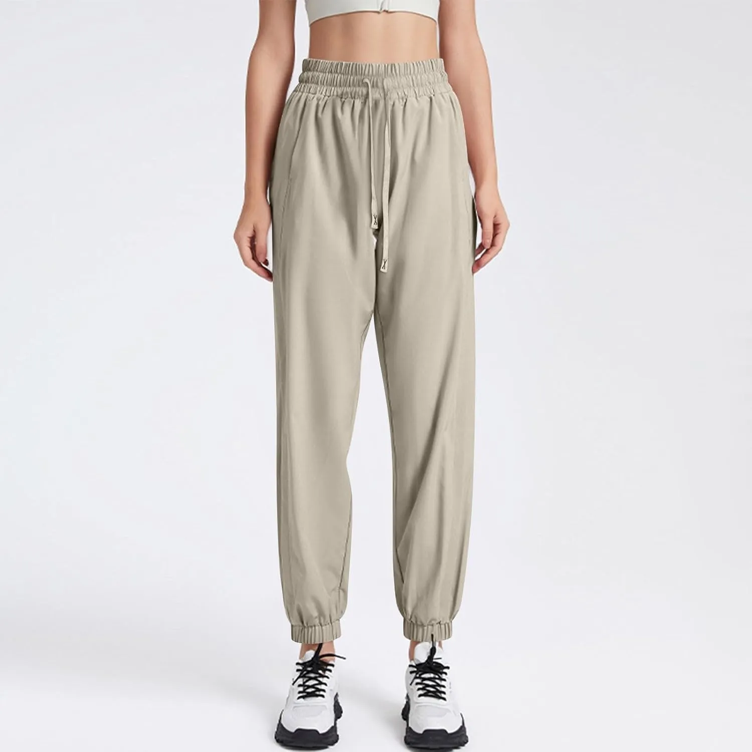 Beeswan Pants for Women Over 50 Ultra Stretch Breathable Casual Pant Quick Dry Elastic Waist Trousers with Pockets