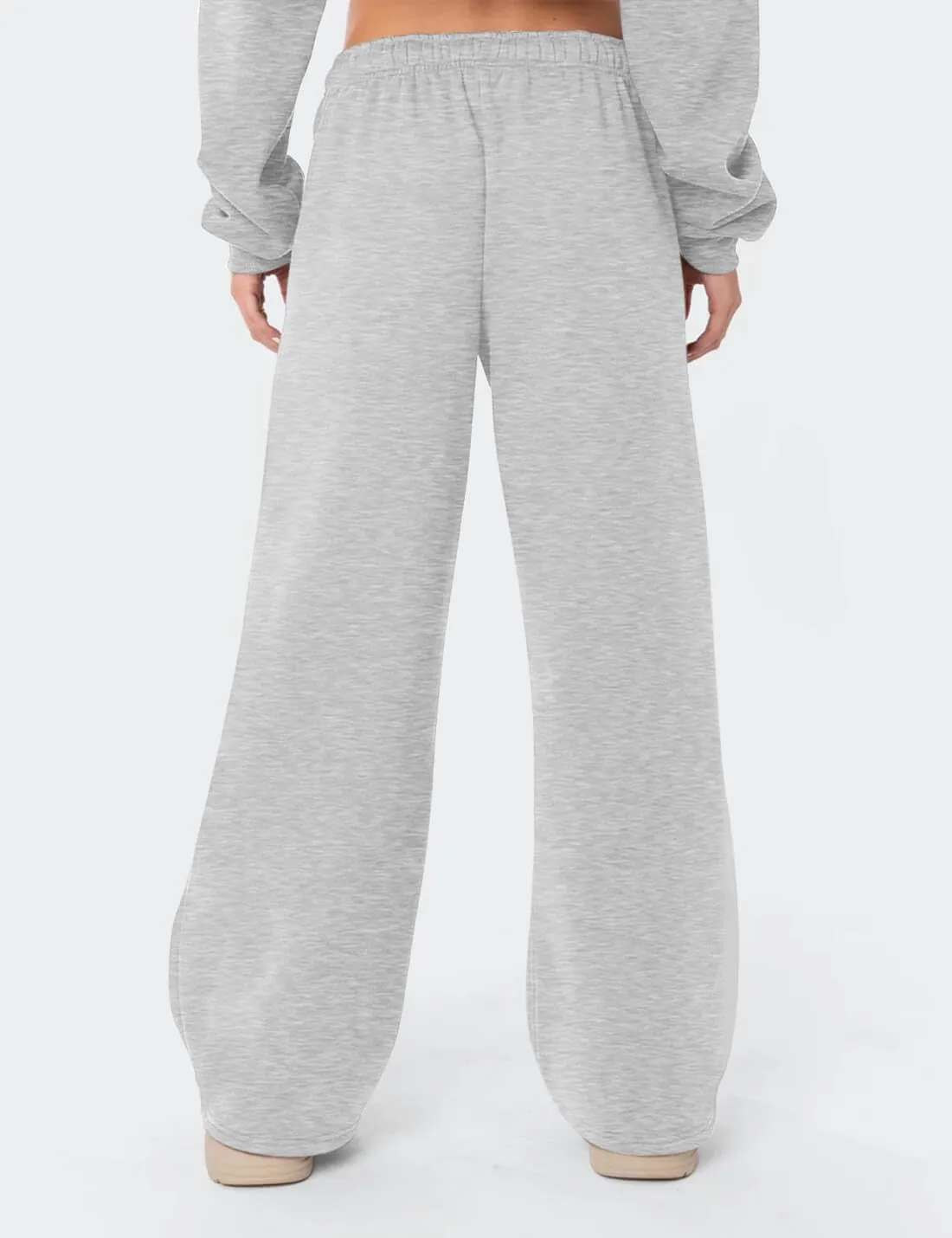 HeSaYep Women's Fleece Lined Sweatpants Wide Leg Thermal Winter Warm Baggy Sweat Pants with Pockets