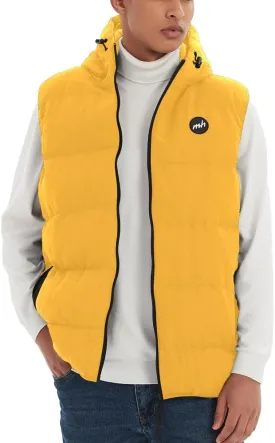 MADHERO Men's Puffer Vest with Hood Water-Resistant Puffy Vests Outerwear Sleeveless Jacket