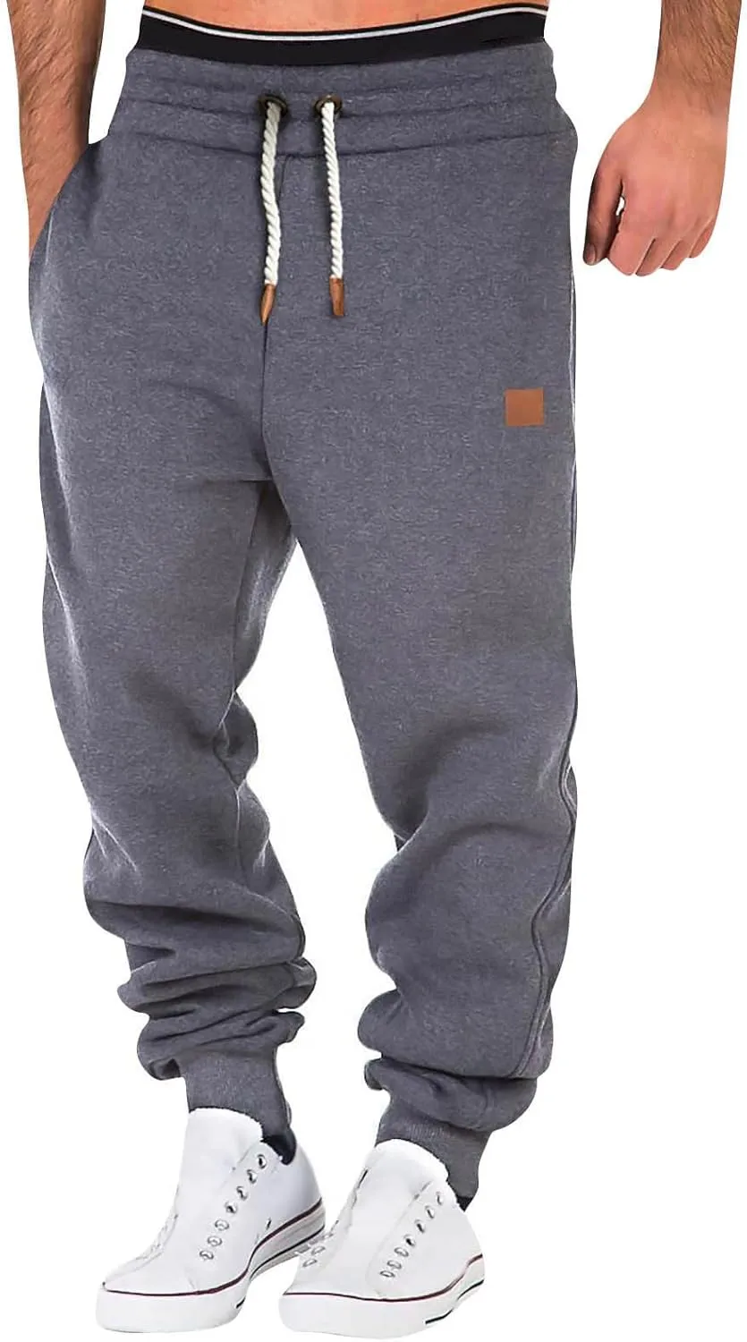 Mens Casual Big and Tall Hiking Pockets Work Stretch Sweatpants Joggers
