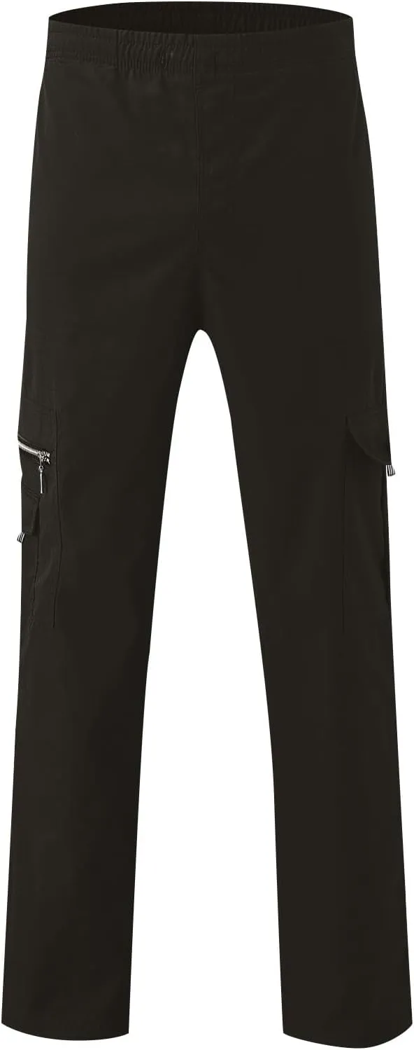 Men's Casual Multi-Pocket Loose Straight-Leg Work Pants Outdoor Fit Pants Fitness Pants