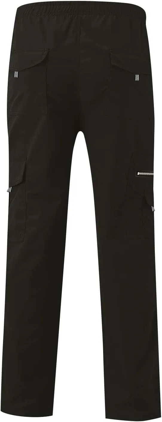 Men's Casual Multi-Pocket Loose Straight-Leg Work Pants Outdoor Fit Pants Fitness Pants