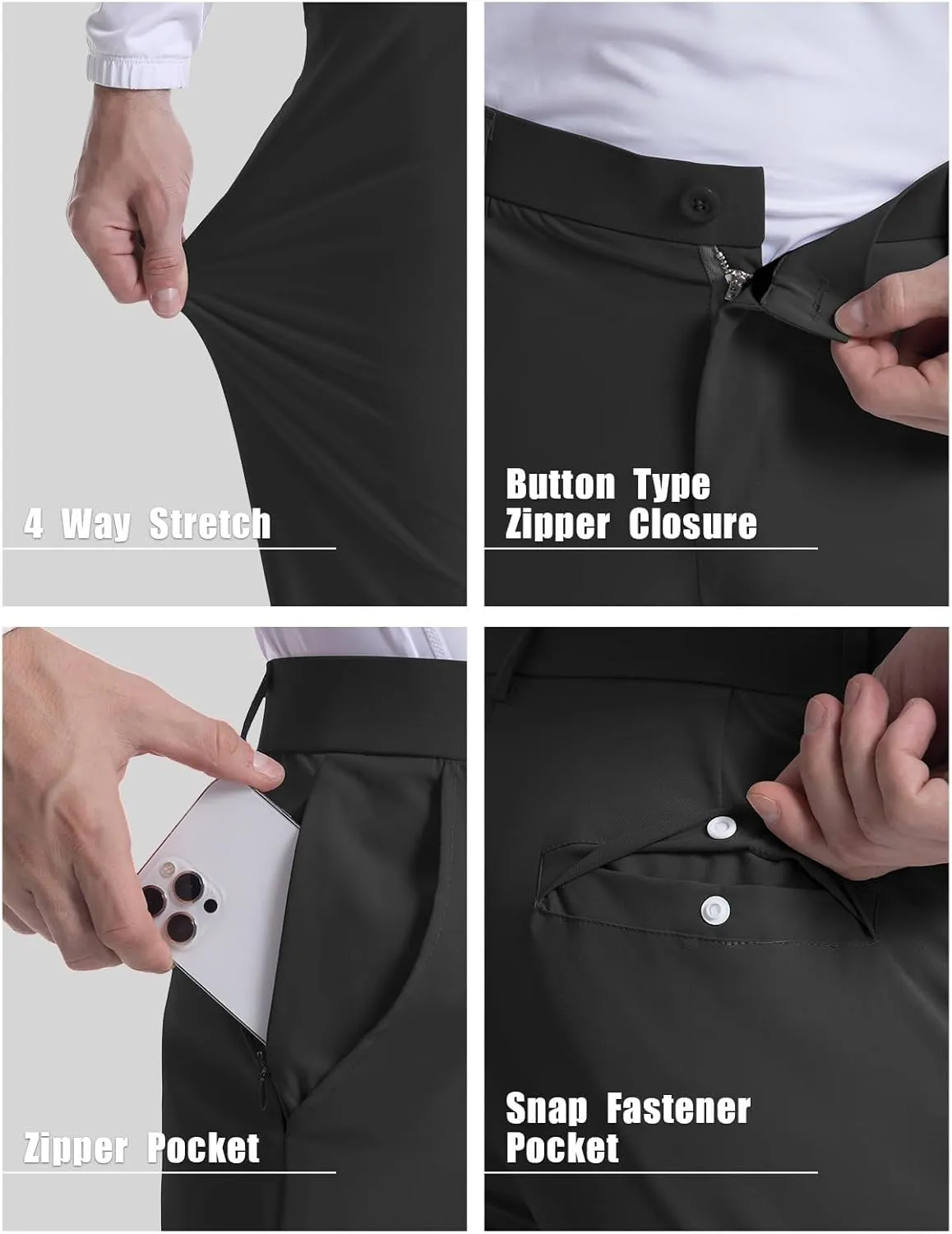 Mens Golf Joggers Pants Lightweight Stretchy Casual Slim Fit Sweatpants Work Dress Running Travel Trouser with Pocket