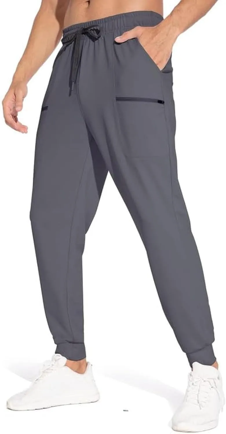 Mens Joggers Quick Dry Pants Golf Lightweight Yoga Workout Running Waterproof Water Resistant Sweatpants