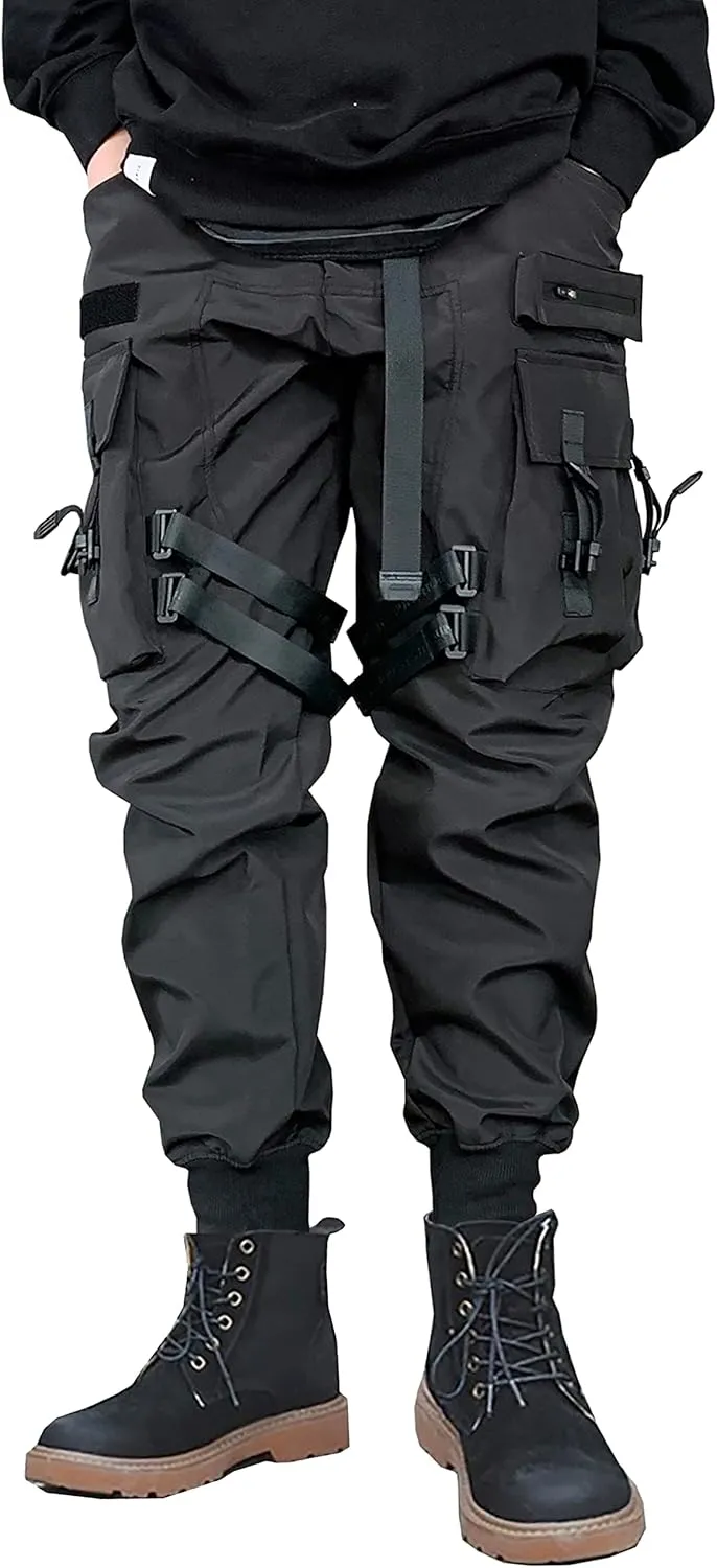 MOKEWEN Men's Jogger Cargo Techwear Streetwear Ankle Casual Harem Pants with Pocket
