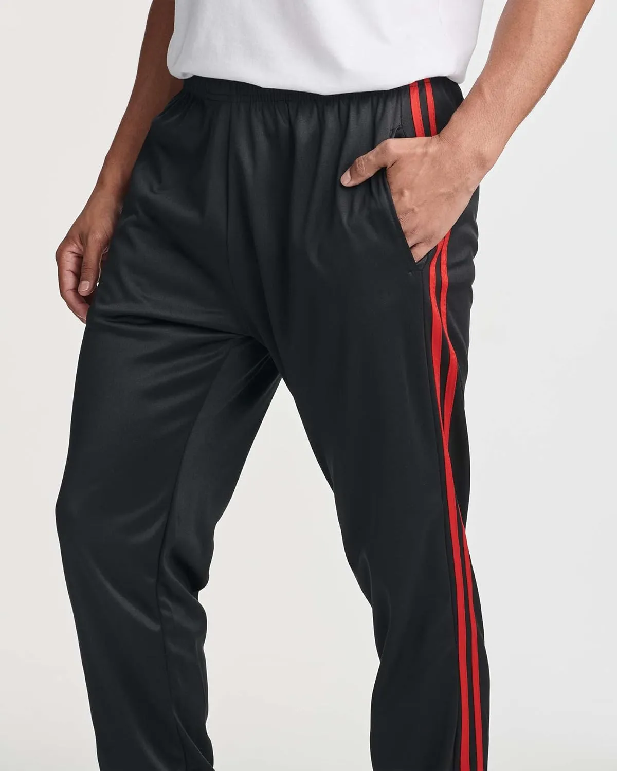 Real Essentials 3 Pack: Men's Tricot Active Athletic Casual Jogger Fleece Lined Sweatpants Pockets (Available in Big & Tall)