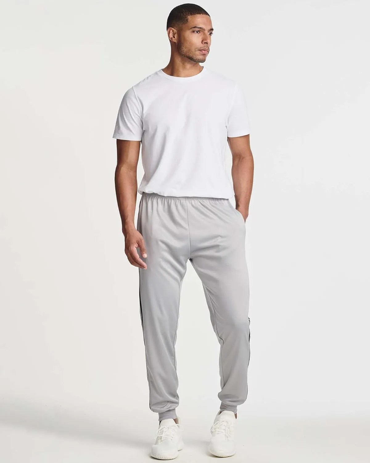 Real Essentials 3 Pack: Men's Tricot Active Athletic Casual Jogger Fleece Lined Sweatpants Pockets (Available in Big & Tall)