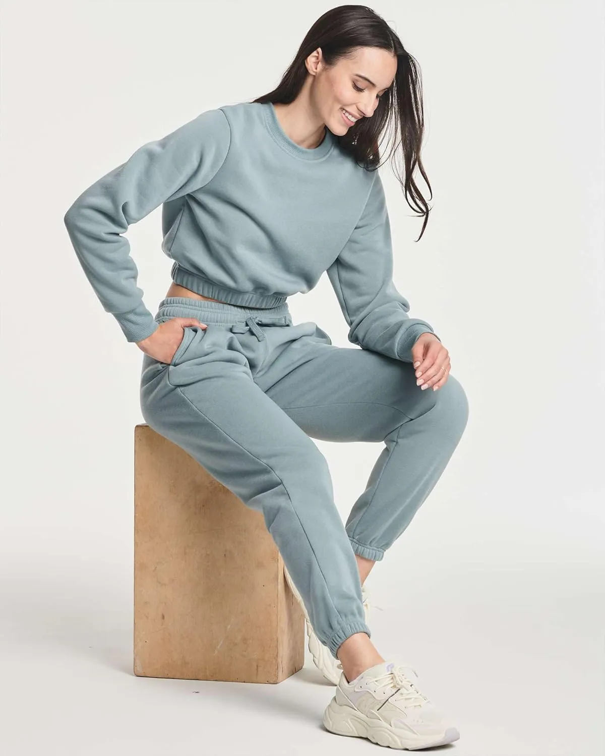 Real Essentials 3 Pack: Women's Fleece Jogger Sweatpants (Available in Plus Size)