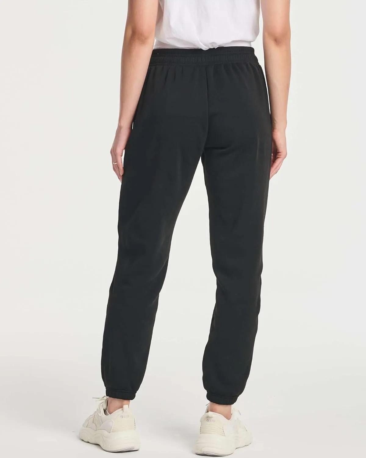 Real Essentials 3 Pack: Women's Fleece Jogger Sweatpants (Available in Plus Size)