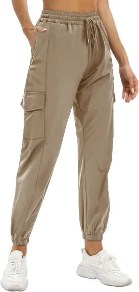 siliteelon Womens Cargo Joggers Lightweight Quick Dry Hiking Pants Athletic Workout Casual Outdoor