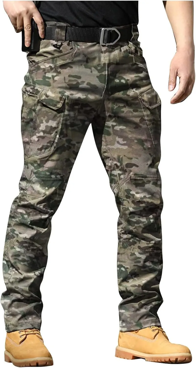 Tactical Pants for Men Stretch Ripstop Waterproof Utility Cargo Hiking Pants Comfy Work Pant Travel with Pockets