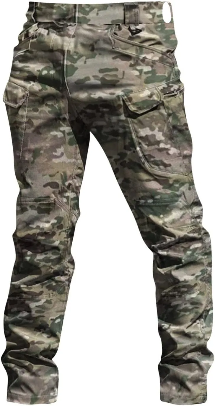 Tactical Pants for Men Stretch Ripstop Waterproof Utility Cargo Hiking Pants Comfy Work Pant Travel with Pockets