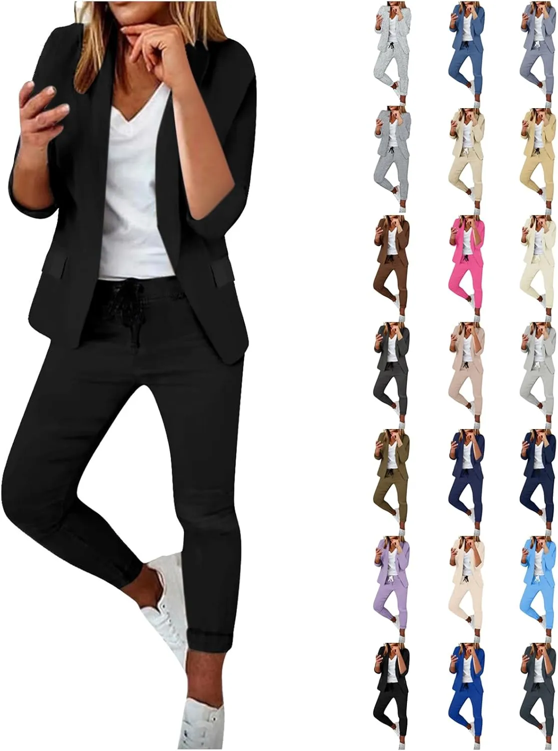 Women Suit Sets For Work 2025 Fall Two Piece Blazer Jacket and Pencil Pants Business Casual Office Formal Outfits