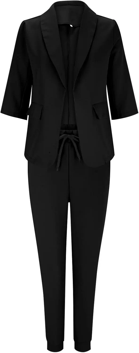 Women Suit Sets For Work 2025 Fall Two Piece Blazer Jacket and Pencil Pants Business Casual Office Formal Outfits