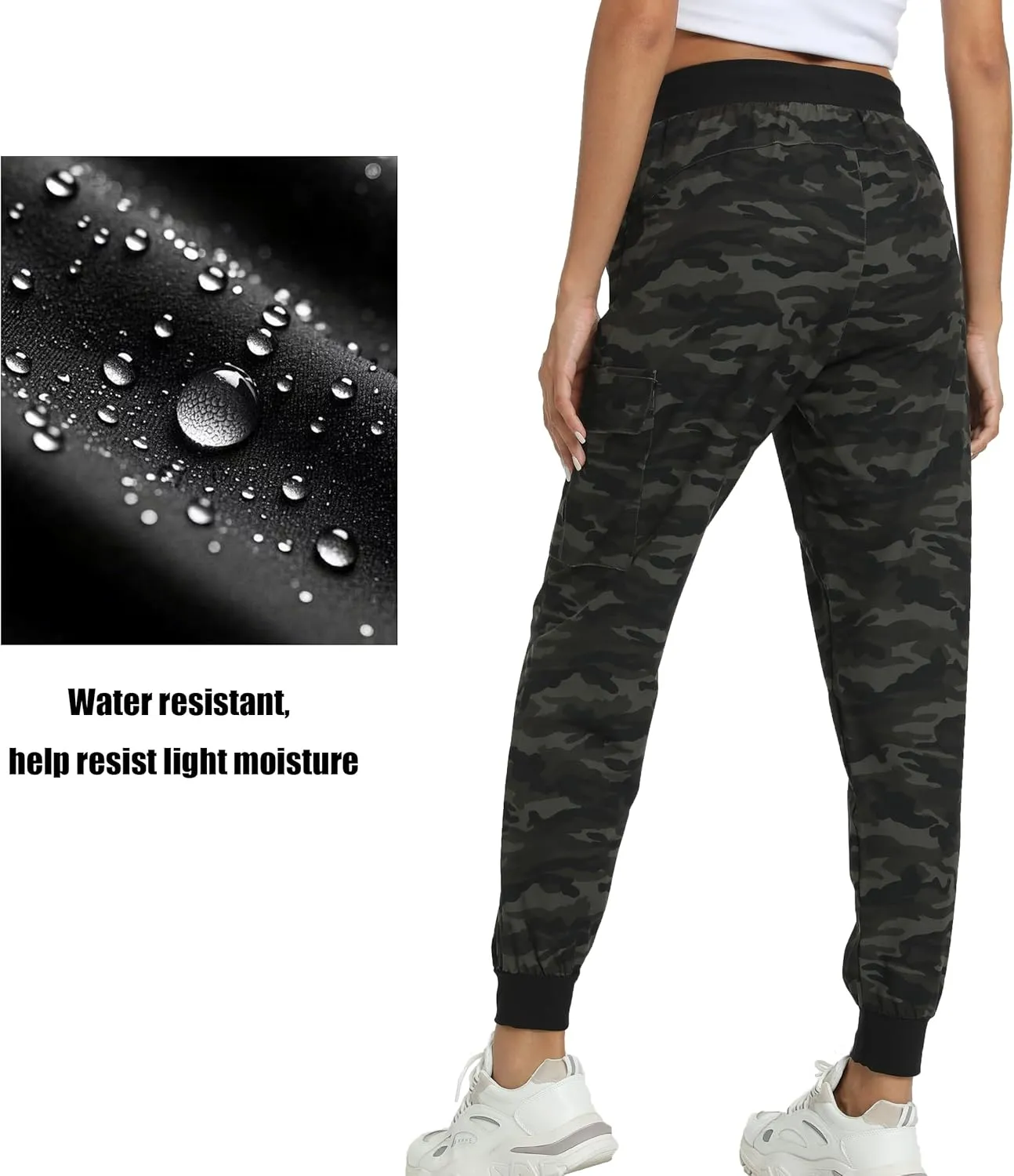 Women's Joggers with Pockets Lightweight - Water Resistant Cargo Athletic Pants for Hiking Running Camping Travel