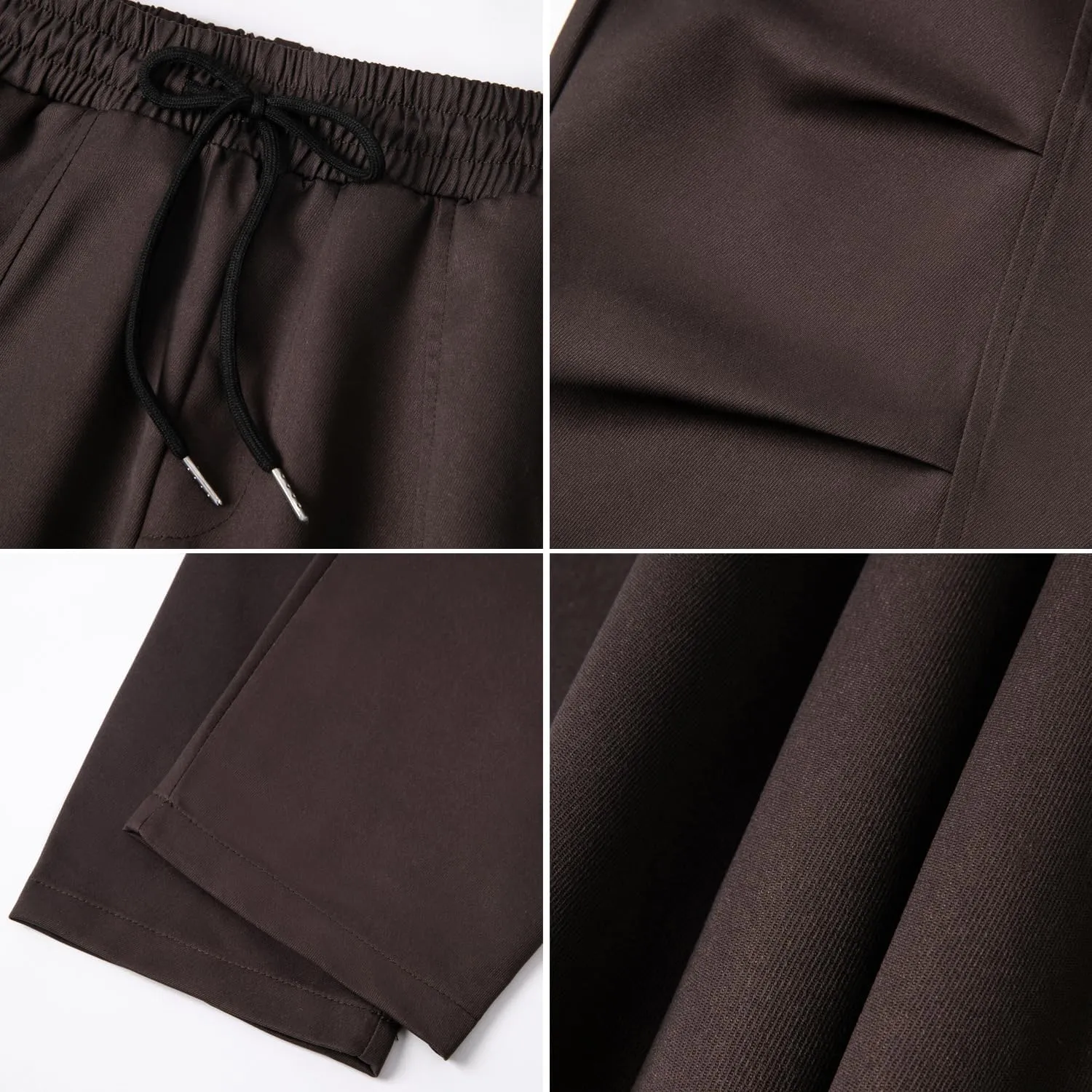 WZIKAI Men's Casual Cargo Pants Elastic Waist Drawstring Joggers Pants Athletic Techwear Jogging Sweatpants with Pockets