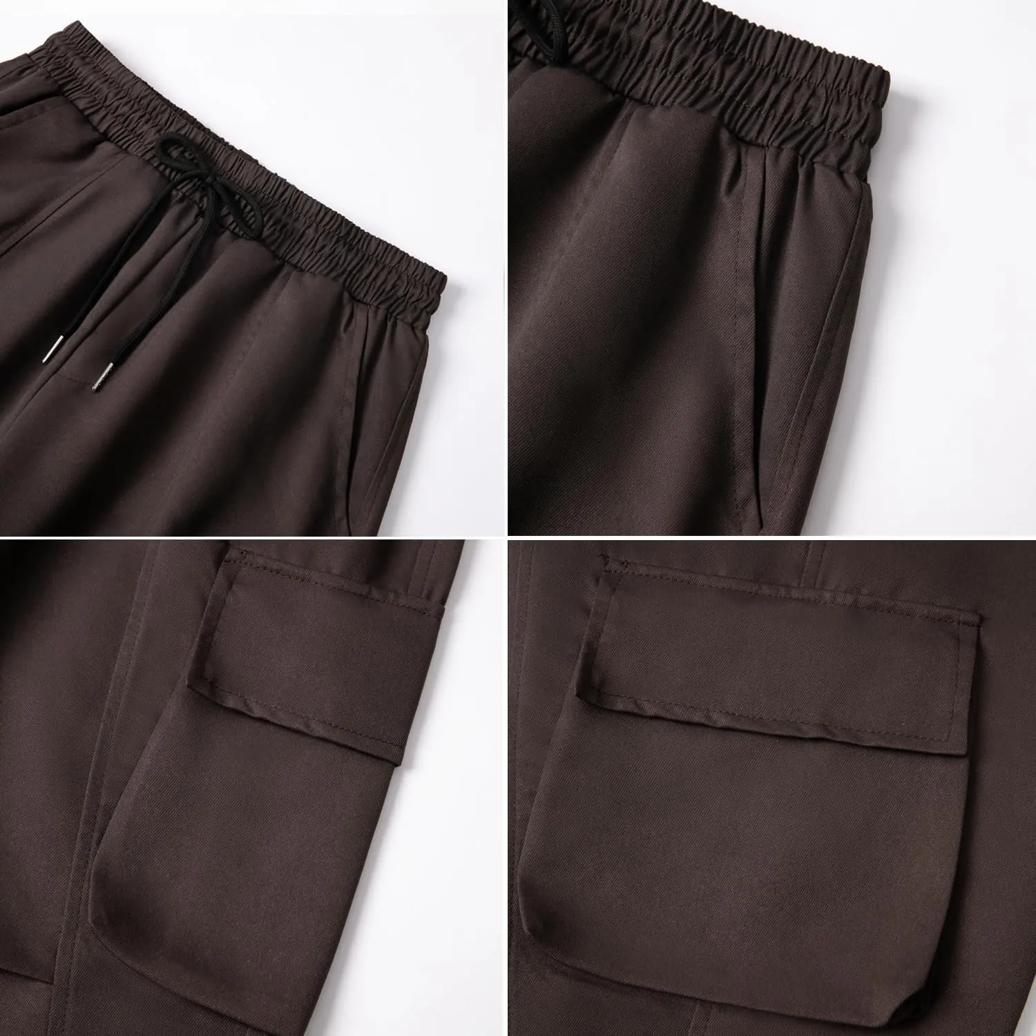 WZIKAI Men's Casual Cargo Pants Elastic Waist Drawstring Joggers Pants Athletic Techwear Jogging Sweatpants with Pockets