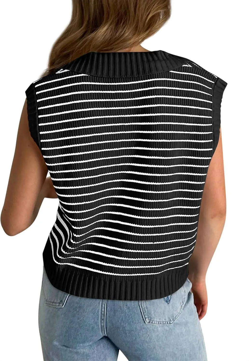 Yousify Summer Sweaters for Women 2025 V Neck Cap Sleeve Tops Sleeveless Spring Clothes Sweater Vest S-2XL