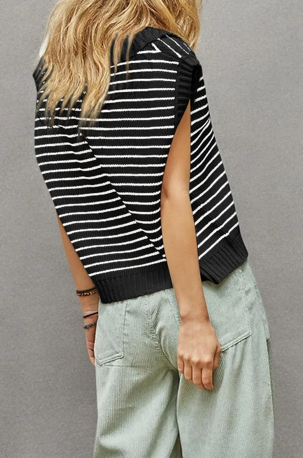 Yousify Summer Sweaters for Women 2025 V Neck Cap Sleeve Tops Sleeveless Spring Clothes Sweater Vest S-2XL